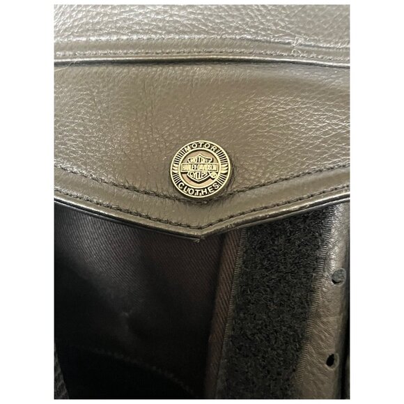 Harley Davidson Womens Black Leather Moto Jacket M Nevada Vented Zip Liner 98122 - Picture 14 of 16